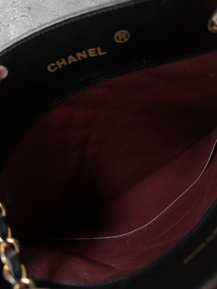 CHANEL Vintage Slim Chain Tote Bag 🖤｜All-Leather Design × iPad-Friendly × Great Daily Value