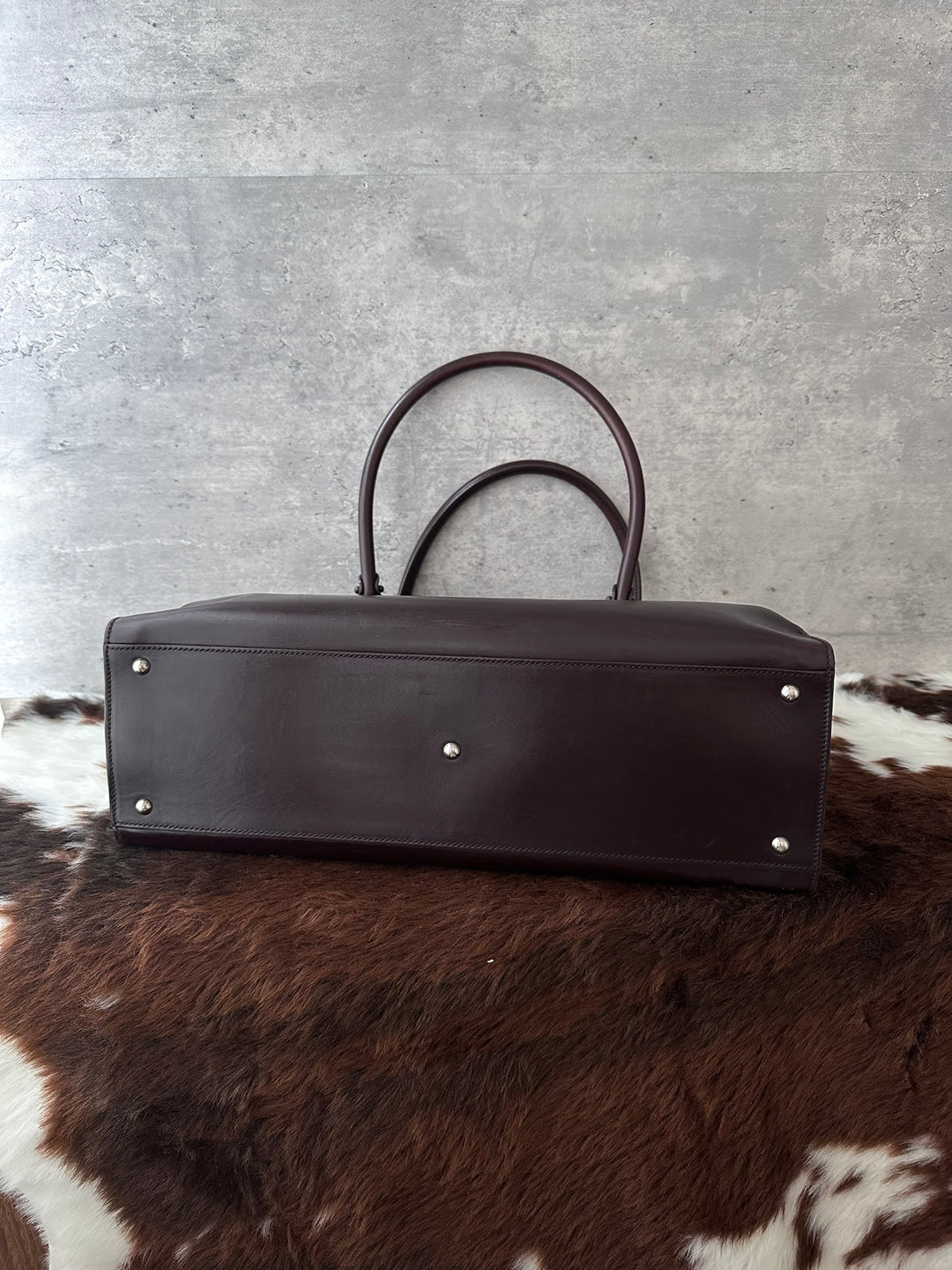 Ferragamo Gancini Dark Chocolate Brown Boston Bag 🤎｜Rare Wood-Tone Clasp × Box Leather × Vintage Character