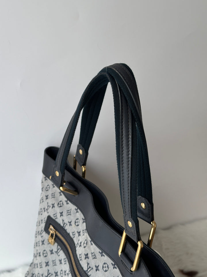 Louis Vuitton Monogram Denim Tote Bag 🩶🤍｜Grey Denim Monogram × Laptop Friendly × Excellent Condition