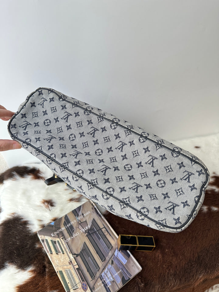 Louis Vuitton Monogram Denim Tote Bag 🩶🤍｜Grey Denim Monogram × Laptop Friendly × Excellent Condition