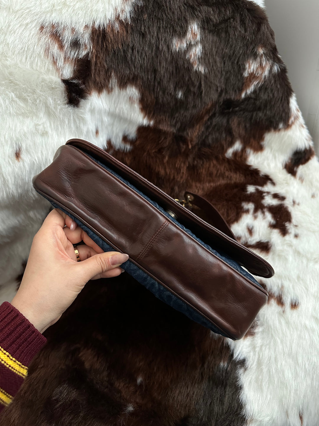 CHANEL 💙 Denim & Chocolate Leather Crossbody｜Rare Vintage Denim × Iconic Circular CC × Unisex Styling