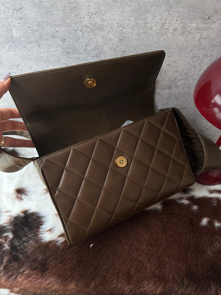 CHANEL Lambskin Square Crossbody Bag 🤎｜Rare Olive Brown × Puffy Square Shape × Practical Capacity