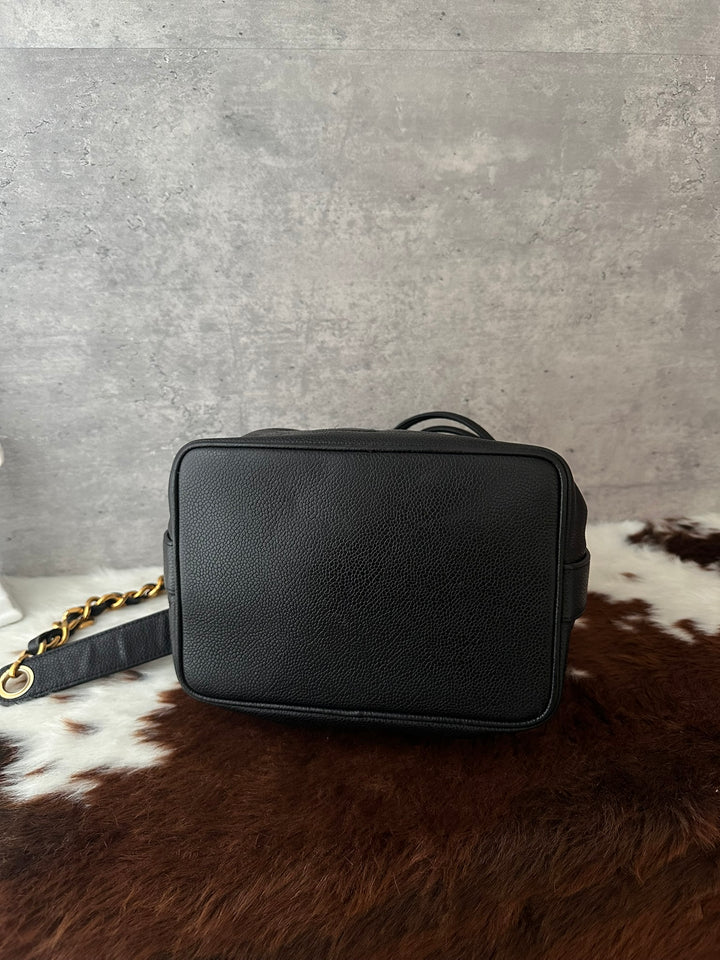CHANEL Caviar Leather Gold Ball Bucket Bag 🖤｜Small Size × Baby Pouch × Great Capacity