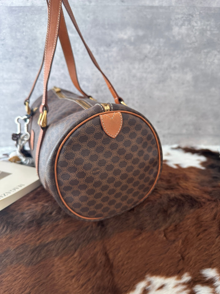 CELINE Macadam Papillon Shoulder Bag 🤎｜Classic Monogram × Roomy Cylinder Shape × Shoulder-Friendly
