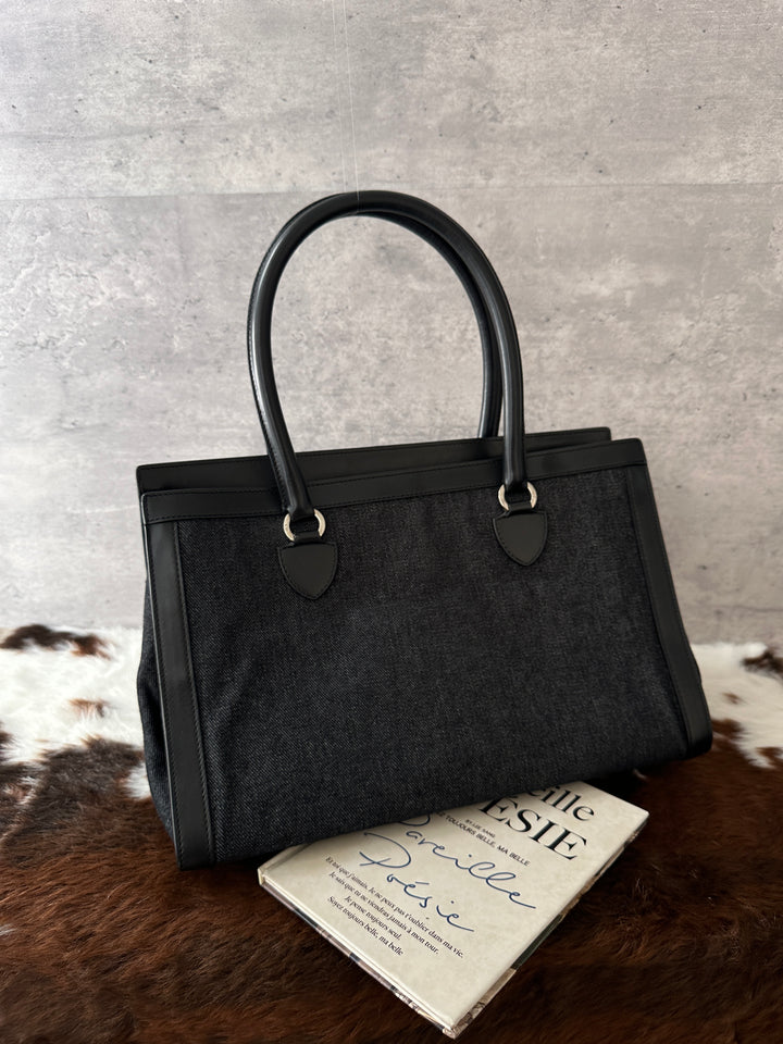 Dior Denim East West Tote Bag 🖤｜Denim &amp; Leather × Doctor-Bag Shape × Shoulder-Friendly