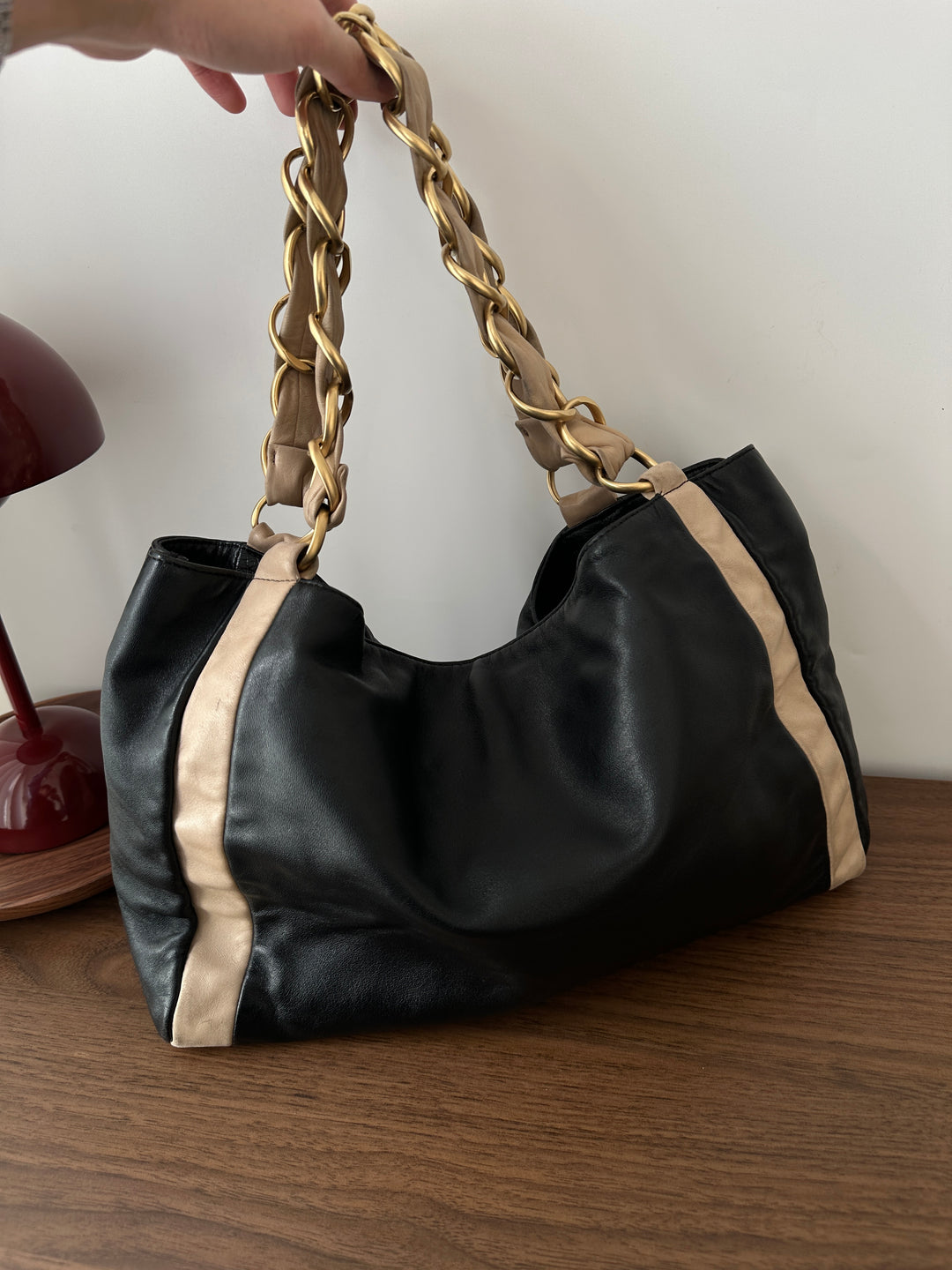 Chanel Two-Tone Chain Hobo 🖤🤍 | Soft Luxury with an Effortless Edge