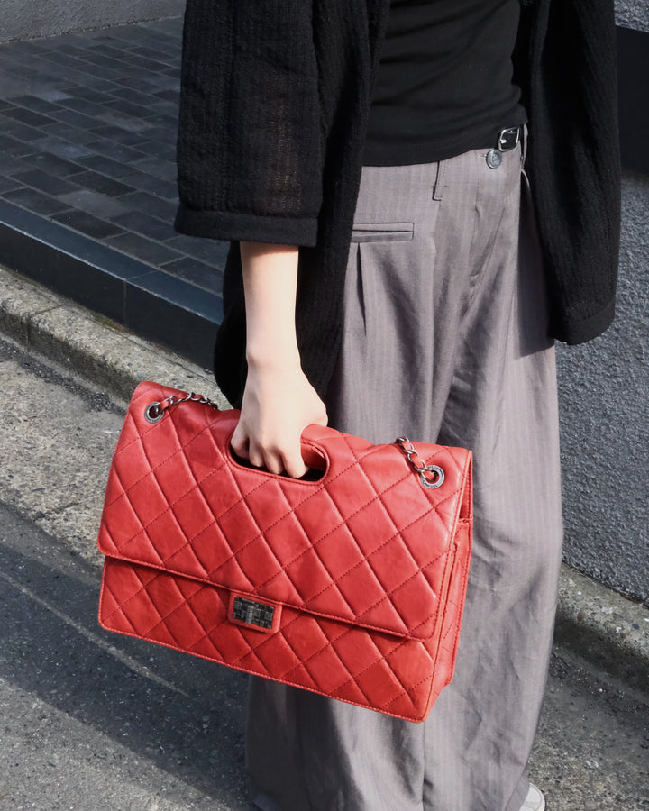 Chanel 2.55 Double Flap Jumbo Bag ❤️🖤｜Soft Calfskin × Aged Silver Hardware × Convertible Carry