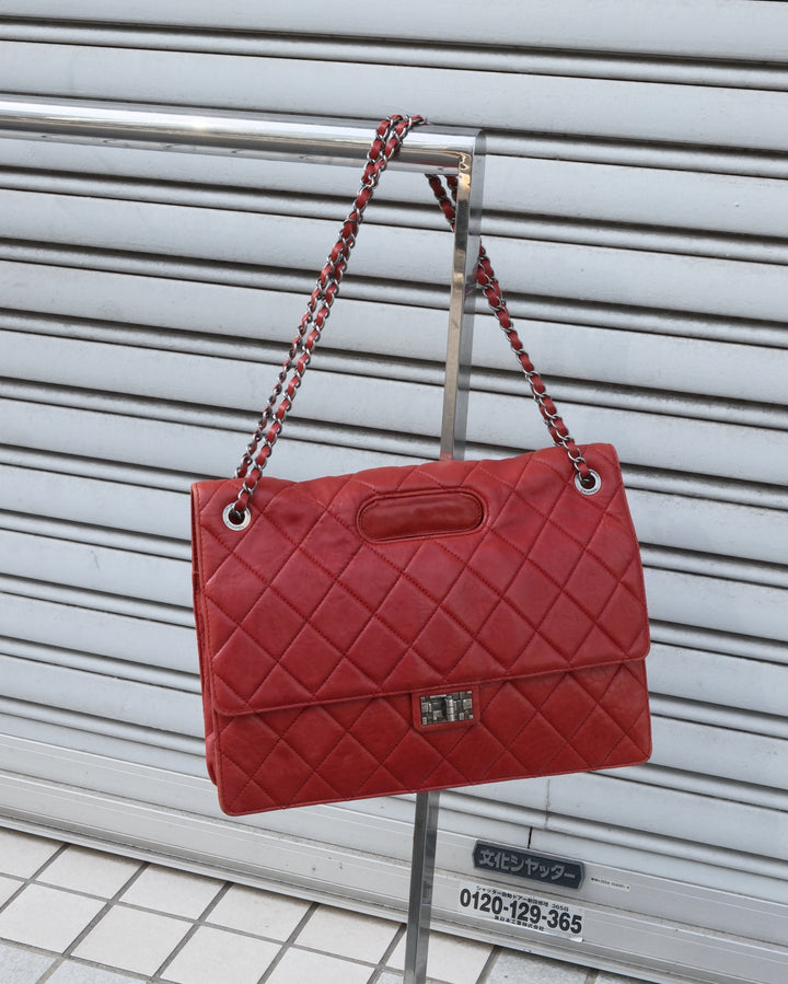Chanel 2.55 Double Flap Jumbo Bag ❤️🖤｜Soft Calfskin × Aged Silver Hardware × Convertible Carry