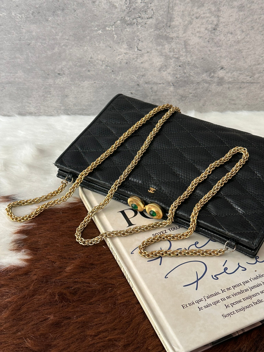 CHANEL Mini Lizard Skin Chain Evening Bag 🖤👑｜Rare Discontinued Piece × Jewel-Like Kiss Lock × Collector’s Dream