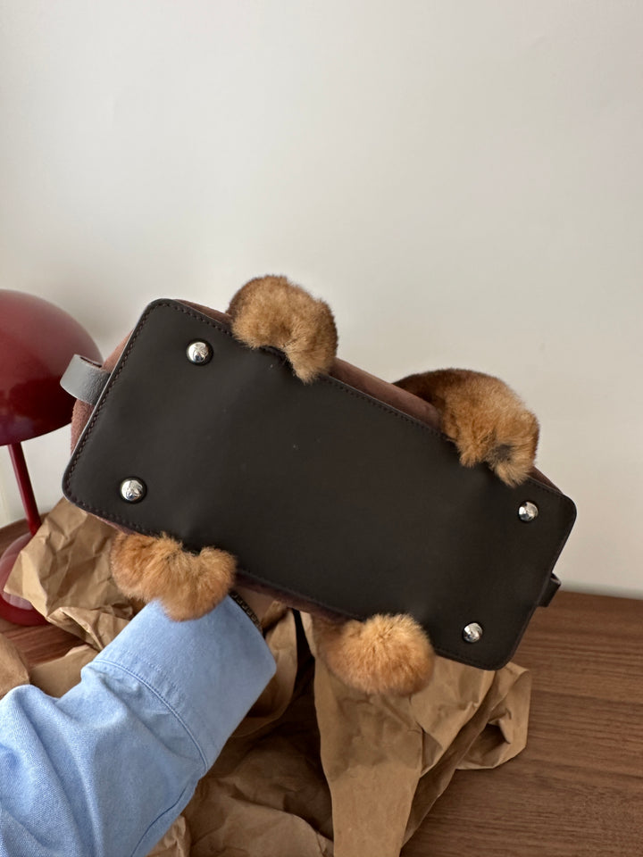 Ferragamo Teddy Handle Tote 🐻🍂 | Cozy Luxury for the Season