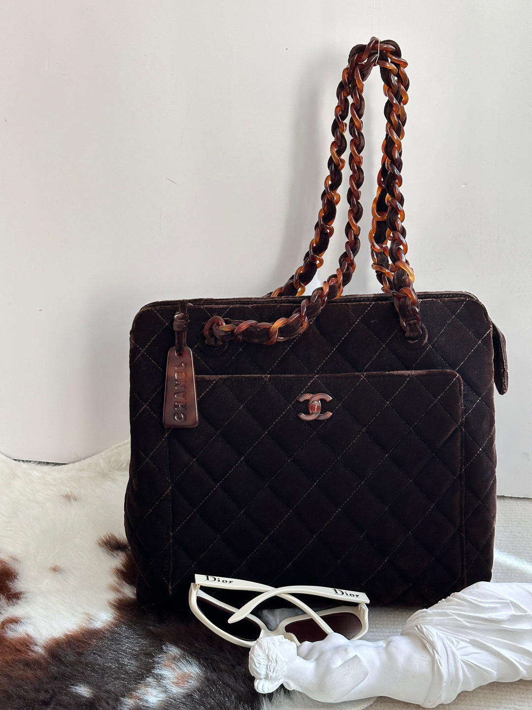 Chanel Tortoiseshell Velvet Tote 🤎 | Quiet Luxury in a Rare Vintage Form