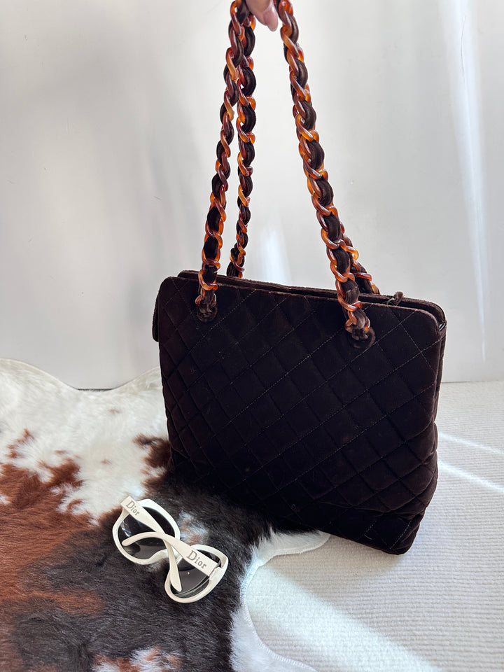 Chanel Tortoiseshell Velvet Tote 🤎 | Quiet Luxury in a Rare Vintage Form