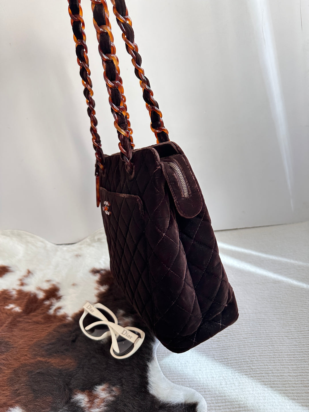 Chanel Tortoiseshell Velvet Tote 🤎 | Quiet Luxury in a Rare Vintage Form