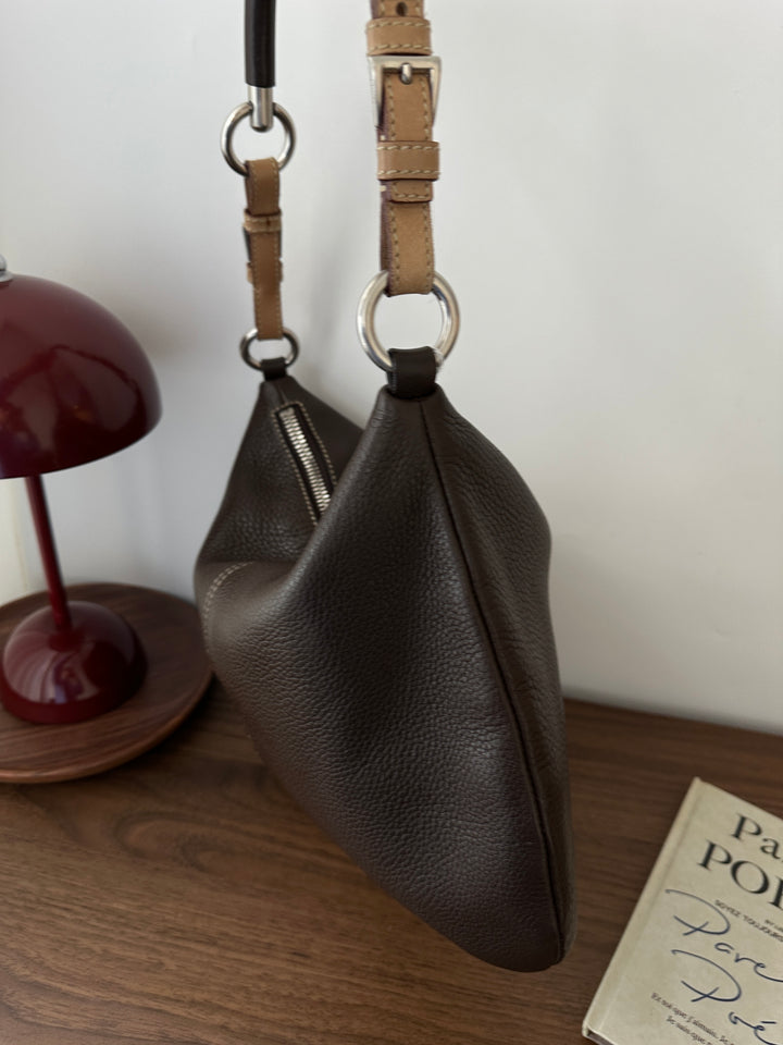 Prada Chocolate Brown Hobo 🍫 | Everyday Sophistication in Pebbled Leather