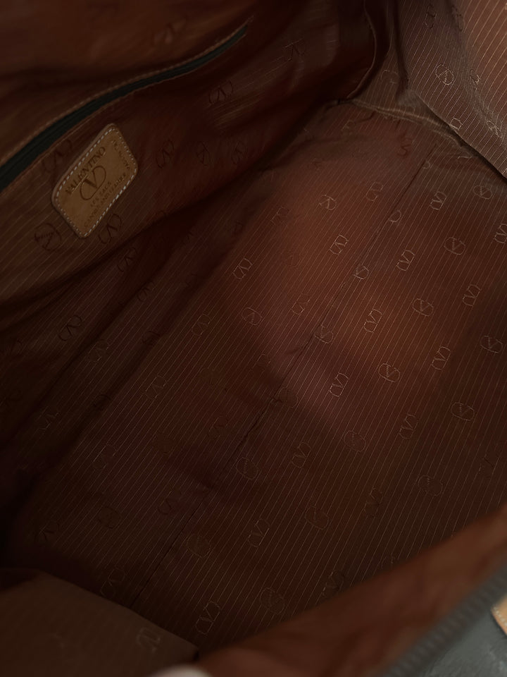 VALENTINO Vintage Logo Brown Travel Bag – Durable PVC × Classic Monogram × High Value✨