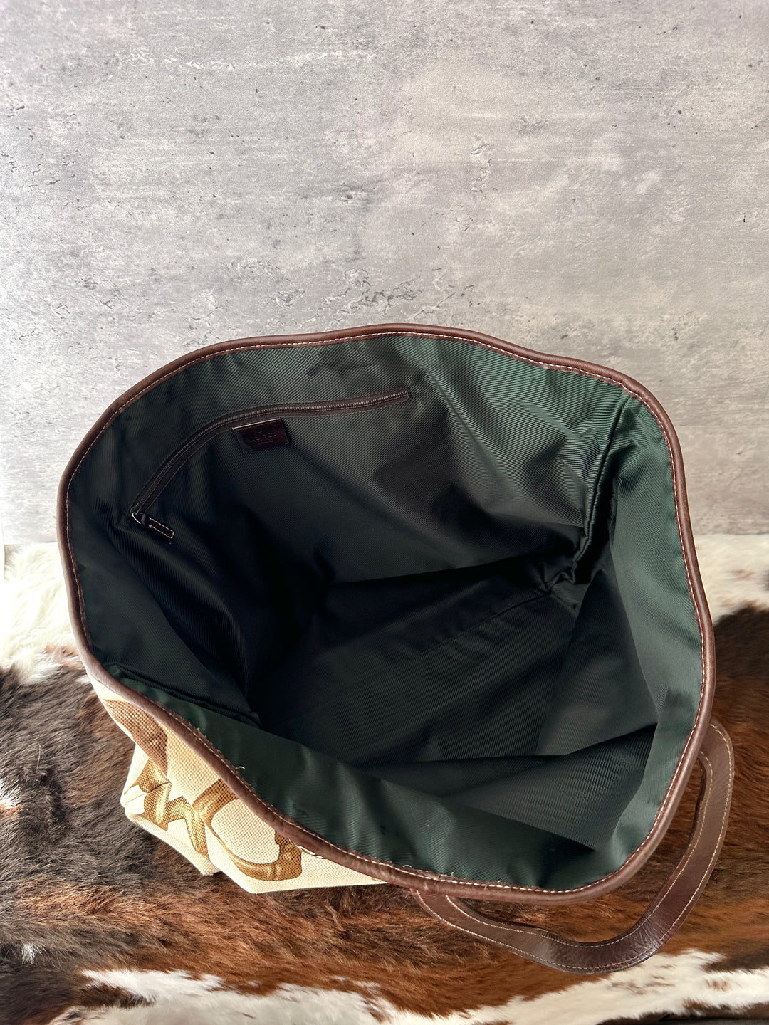 Gucci Horsebit Print Canvas Tote 🤎✨｜Vintage Equestrian Print・Spacious Everyday Tote