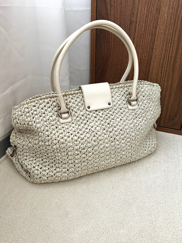 Ferragamo Horseshoe Buckle Crochet Hobo Bag（Ivory White）｜Vintage Summer Charm 🤍🌿