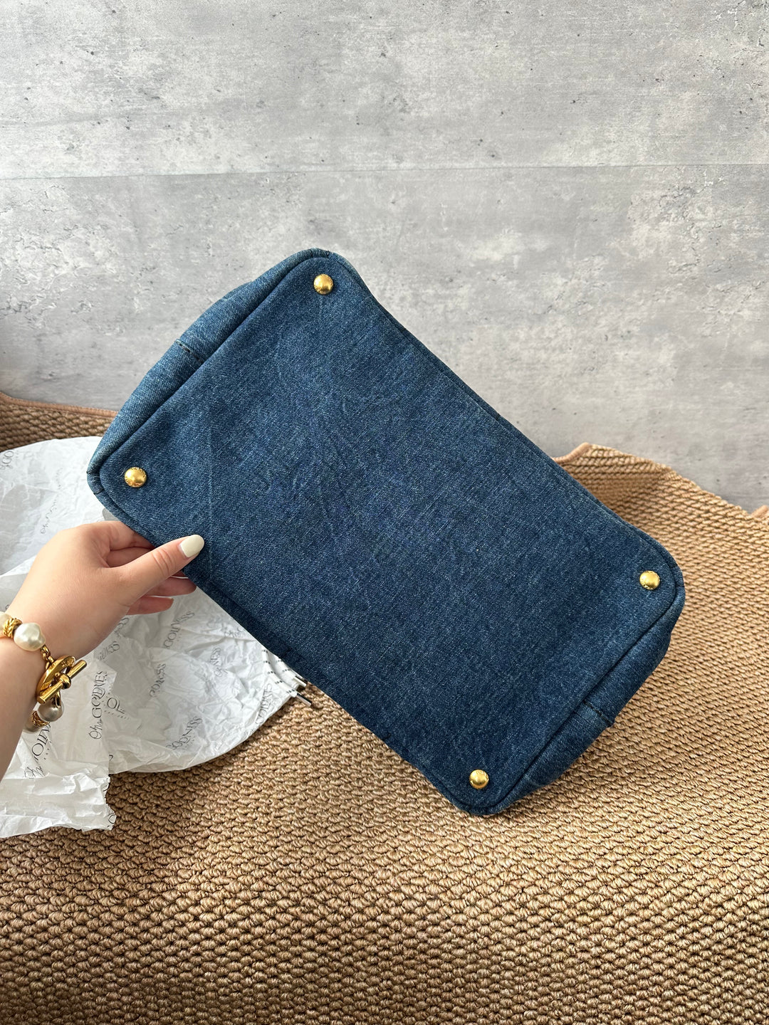 PRADA Dark Indigo Denim Tote Bag｜Casual Summer Elegance with Spacious Design 🐎🪶 Effortless & Practical