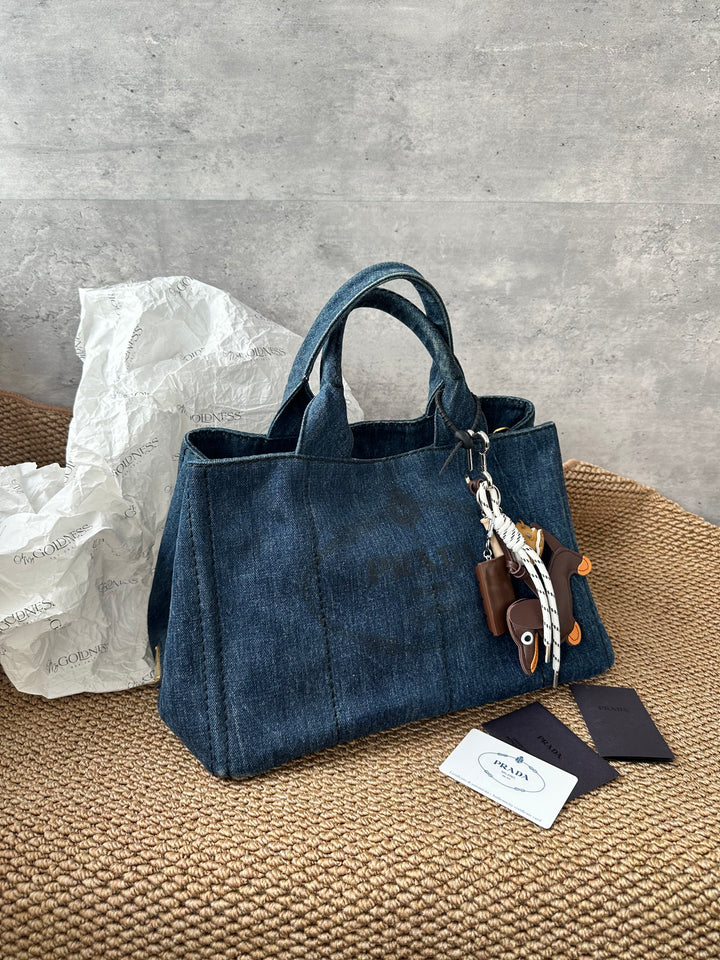 PRADA Dark Indigo Denim Tote Bag｜Casual Summer Elegance with Spacious Design 🐎🪶 Effortless & Practical