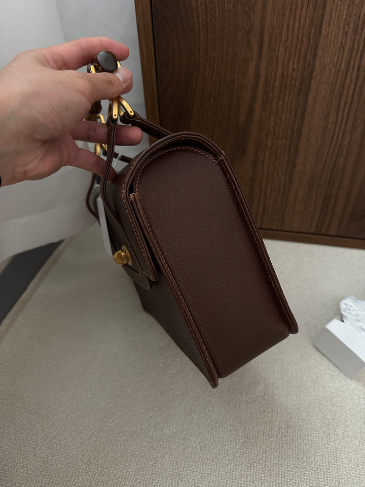 GUCCI Bamboo Double Handle Doctor Bag – Vintage Chocolate Brown 🍫✨