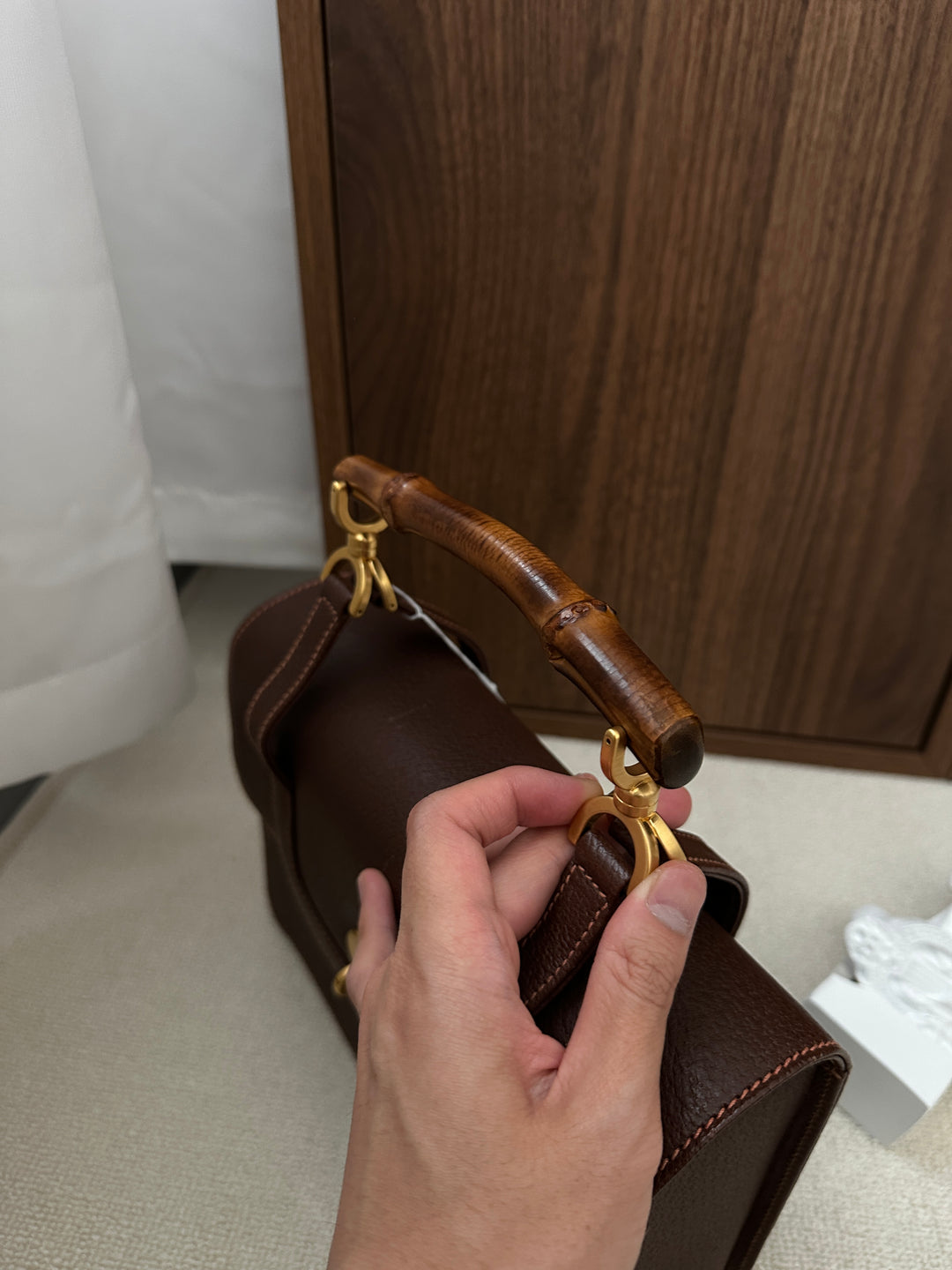 GUCCI Bamboo Double Handle Doctor Bag – Vintage Chocolate Brown 🍫✨