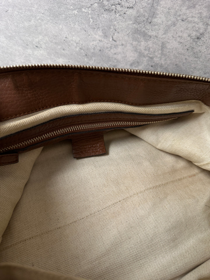 GUCCI Soft Leather Bamboo Baguette Bag 🥖｜Milk Tea Brown × Original Strap × Underarm Styling