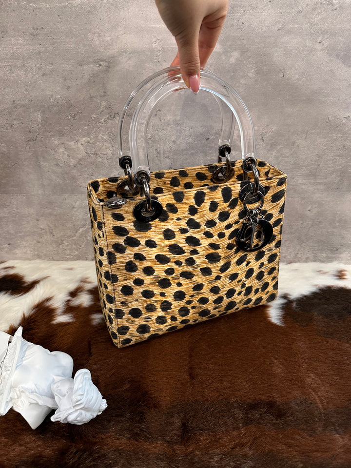 Dior Lady Dior Leopard Print 🐆｜Rare Fabric Edition × Lucite Handle × Collectible Icon