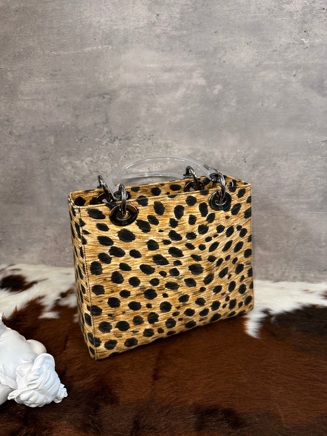 Dior Lady Dior Leopard Print 🐆｜Rare Fabric Edition × Lucite Handle × Collectible Icon