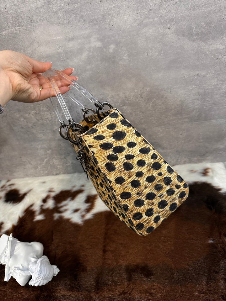 Dior Lady Dior Leopard Print 🐆｜Rare Fabric Edition × Lucite Handle × Collectible Icon