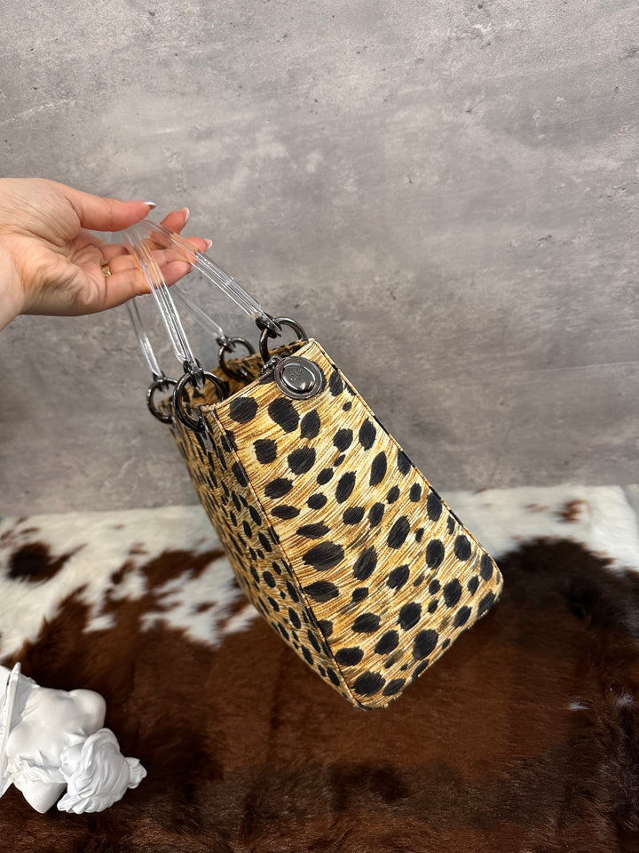 Dior Lady Dior Leopard Print 🐆｜Rare Fabric Edition × Lucite Handle × Collectible Icon