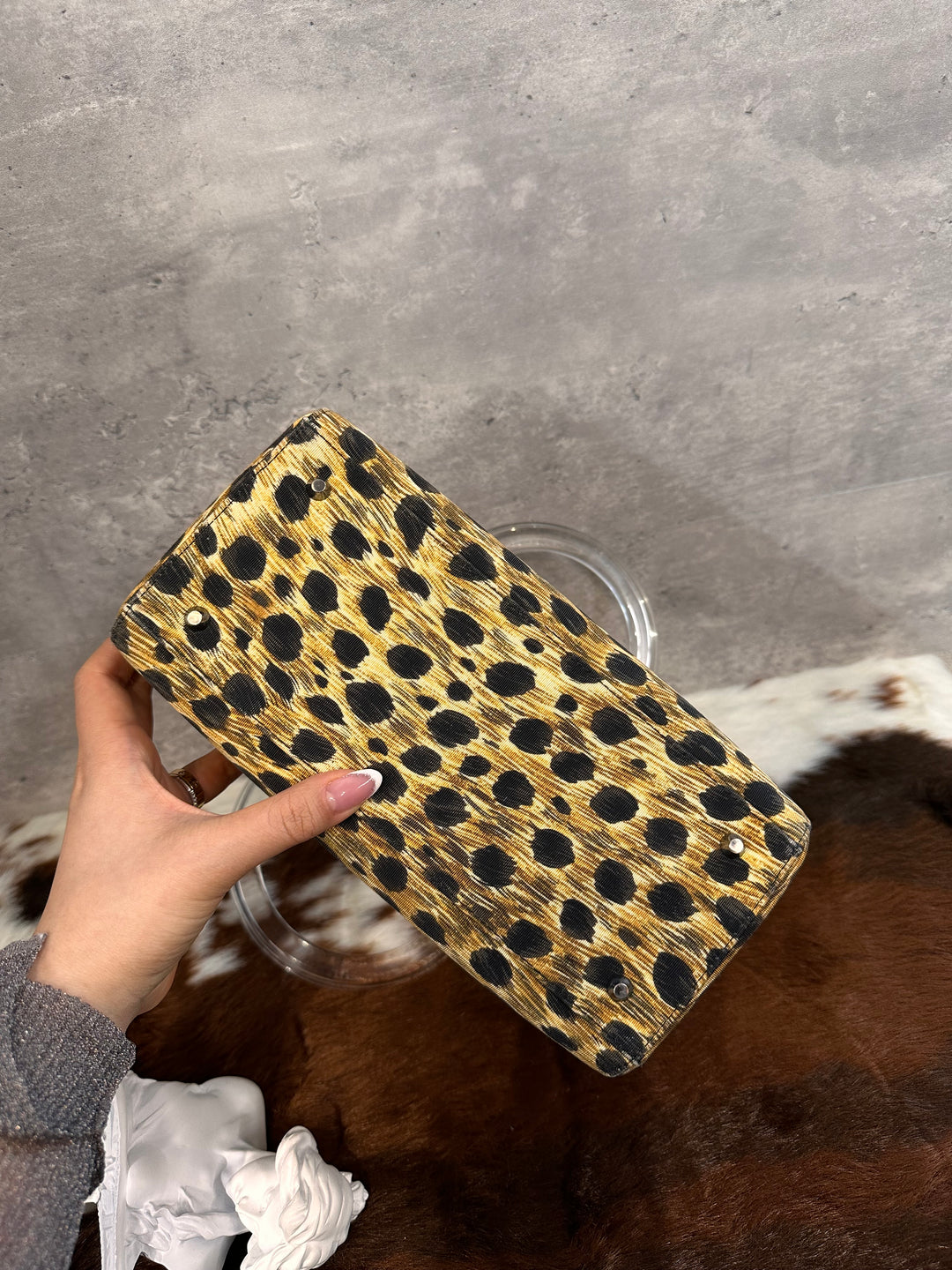 Dior Lady Dior Leopard Print 🐆｜Rare Fabric Edition × Lucite Handle × Collectible Icon