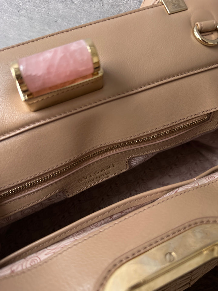 BVLGARI Marble Turnlock Woven Top Handle Bag 💖｜Marble Clasp × Original Strap × Near-Pristine Condition
