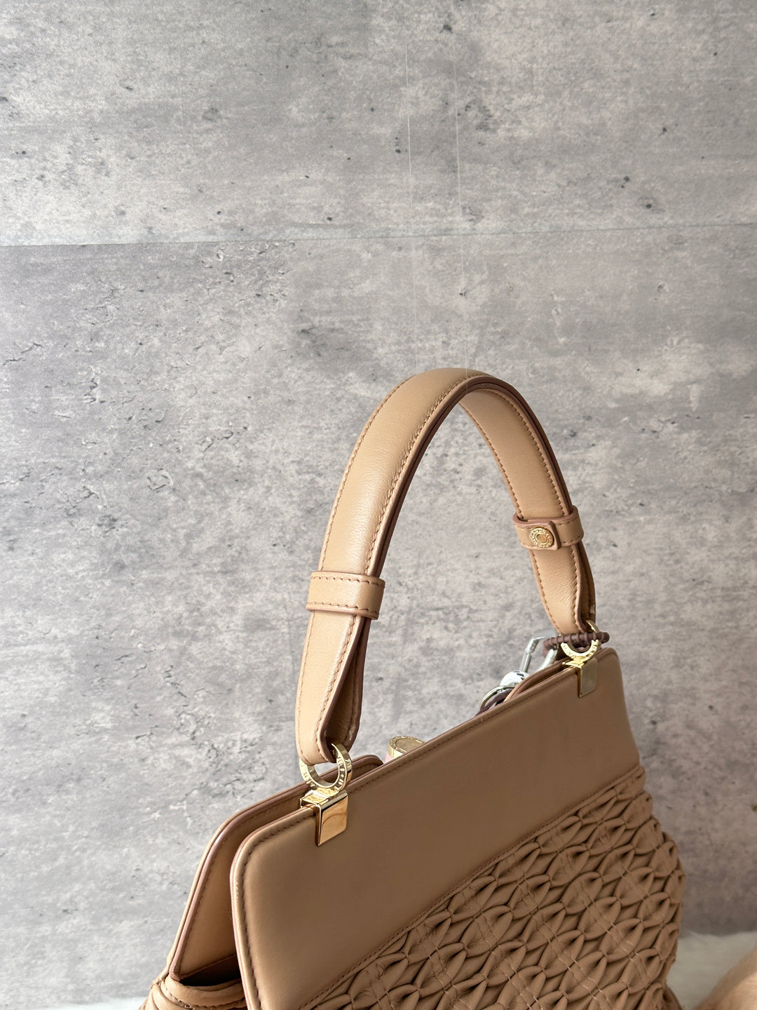 BVLGARI Marble Turnlock Woven Top Handle Bag 💖｜Marble Clasp × Original Strap × Near-Pristine Condition