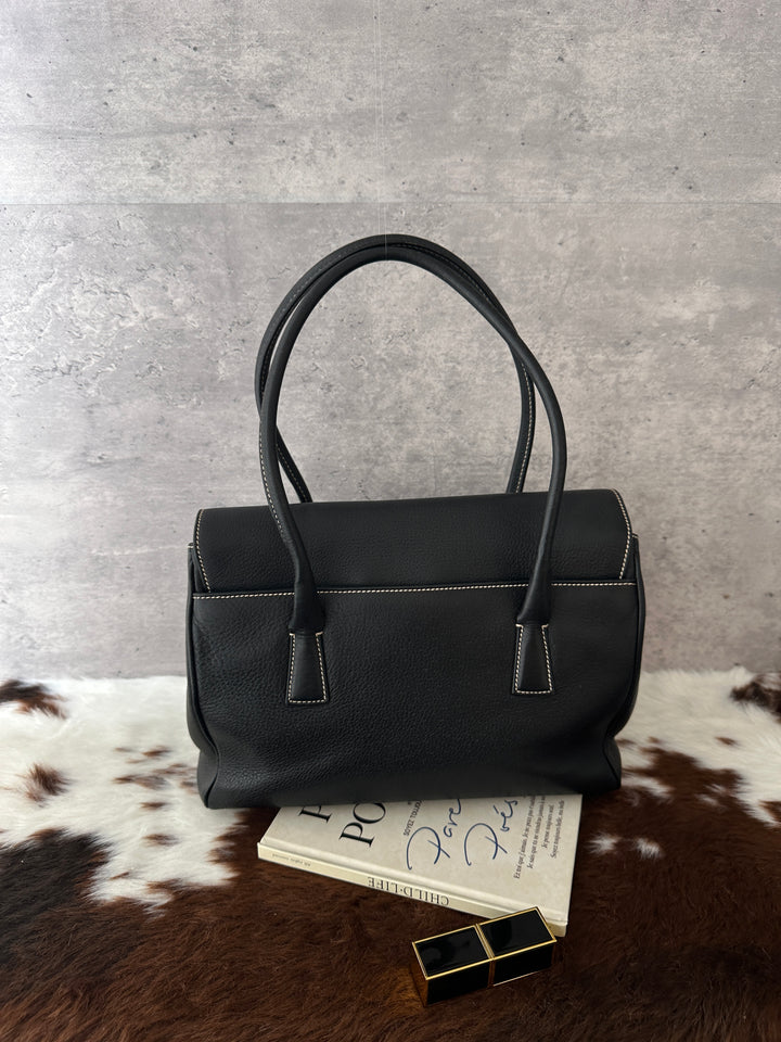 Ferragamo Pigskin Leather Gancini Hobo Bag 🖤｜Rare Pigskin Leather × Gancini Clasp × Daily Capacity