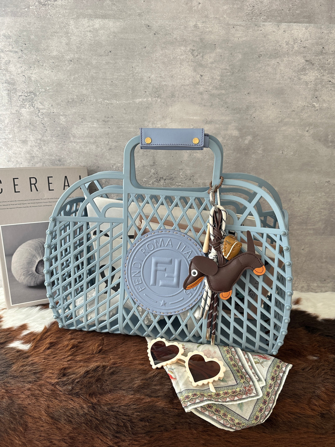 Fendi Limited Edition Basket Tote 🩵✨｜Openwork FF Logo・Customisable Statement Bag