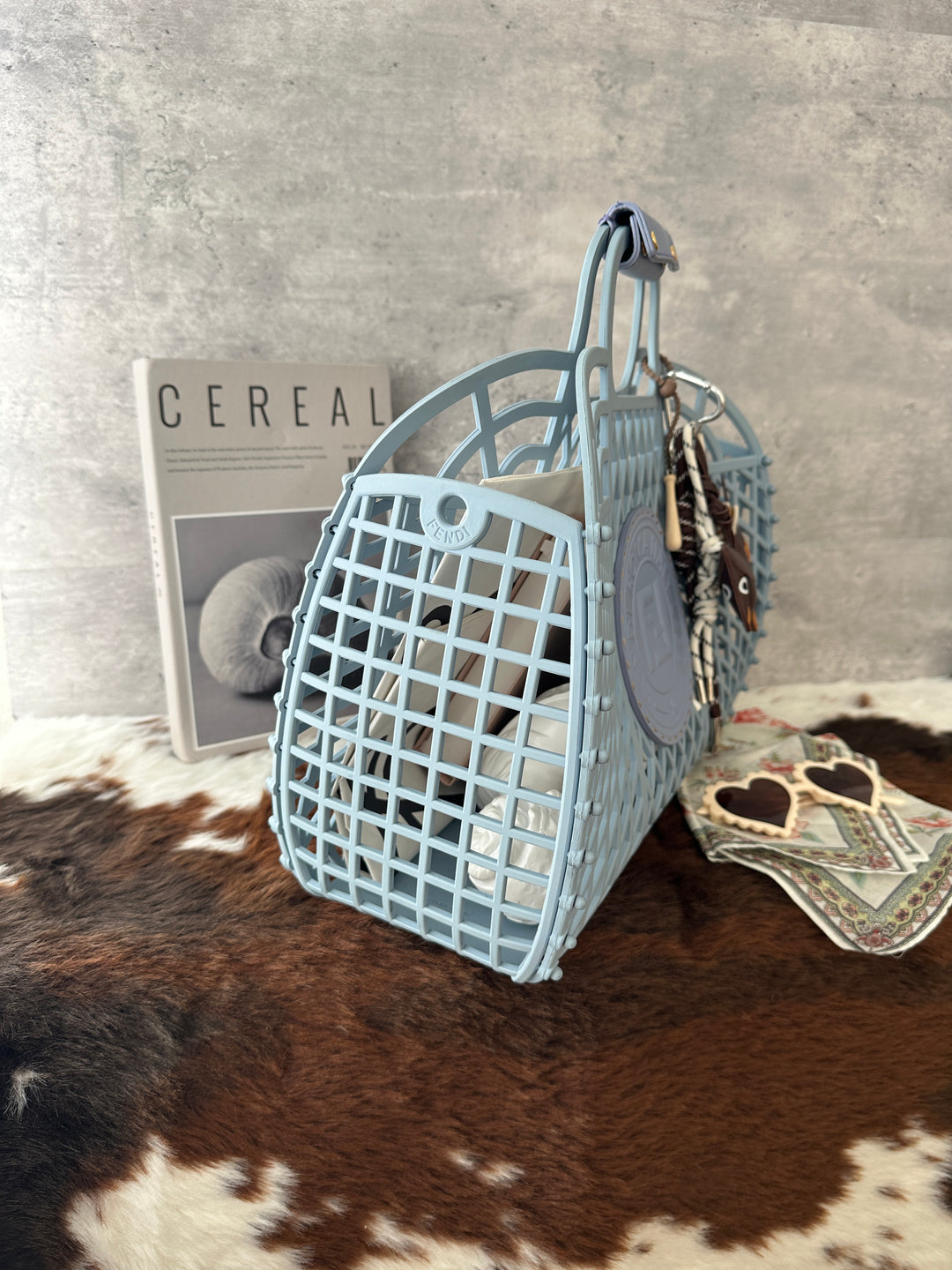 Fendi Limited Edition Basket Tote 🩵✨｜Openwork FF Logo・Customisable Statement Bag