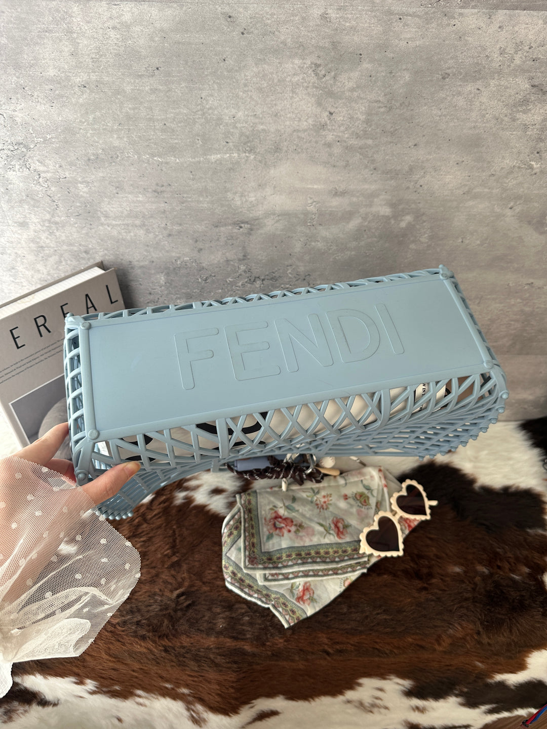 Fendi Limited Edition Basket Tote 🩵✨｜Openwork FF Logo・Customisable Statement Bag