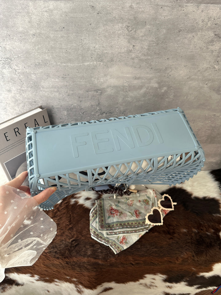 Fendi Limited Edition Basket Tote 🩵✨｜Openwork FF Logo・Customisable Statement Bag