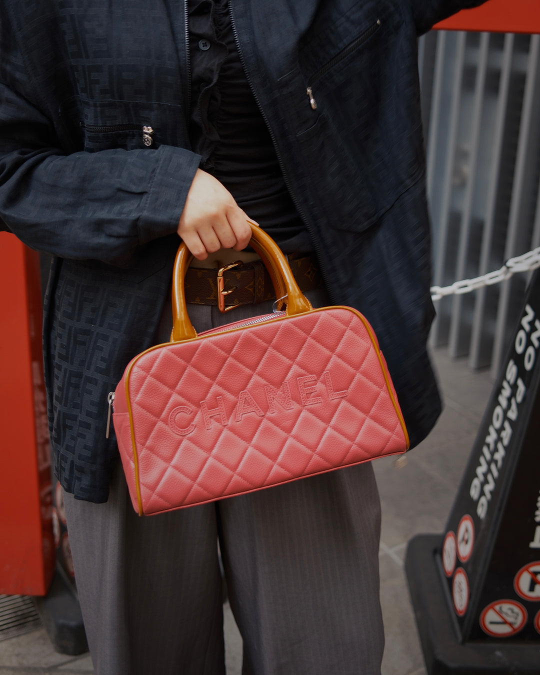 CHANEL Mini Quilted Bowling Bag 💕｜Pink Quilted Leather × Card &amp; Sticker × Practical Mini Size