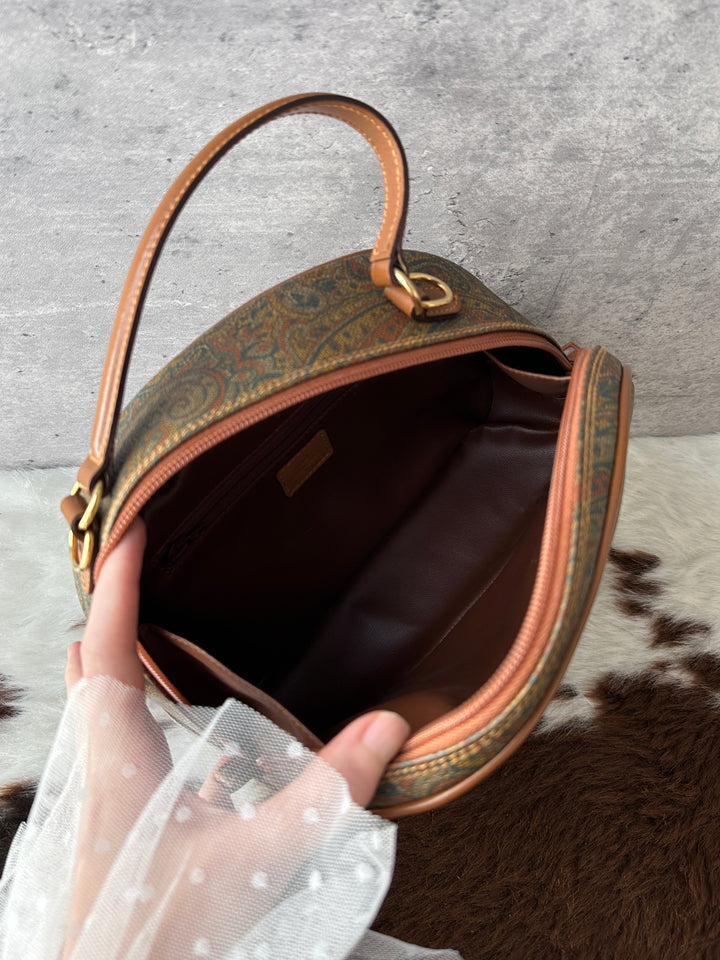 Valentino Garavani Paisley Print Vanity Top Handle Bag 🤎｜Vintage Paisley Print × Rounded Vanity Shape × Strap-Friendly Design