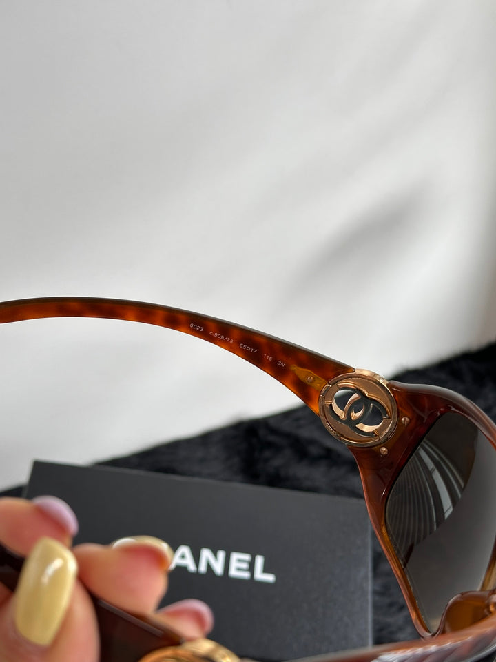 CHANEL Tortoiseshell CC Logo Sunglasses 🤎🧡｜Tortoiseshell Frame × Gold CC Logo × Full Set✨