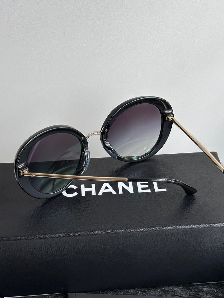 CHANEL Black Round Sunglasses 🖤｜Full Set × Like-New Condition × Chic Everyday Style✨