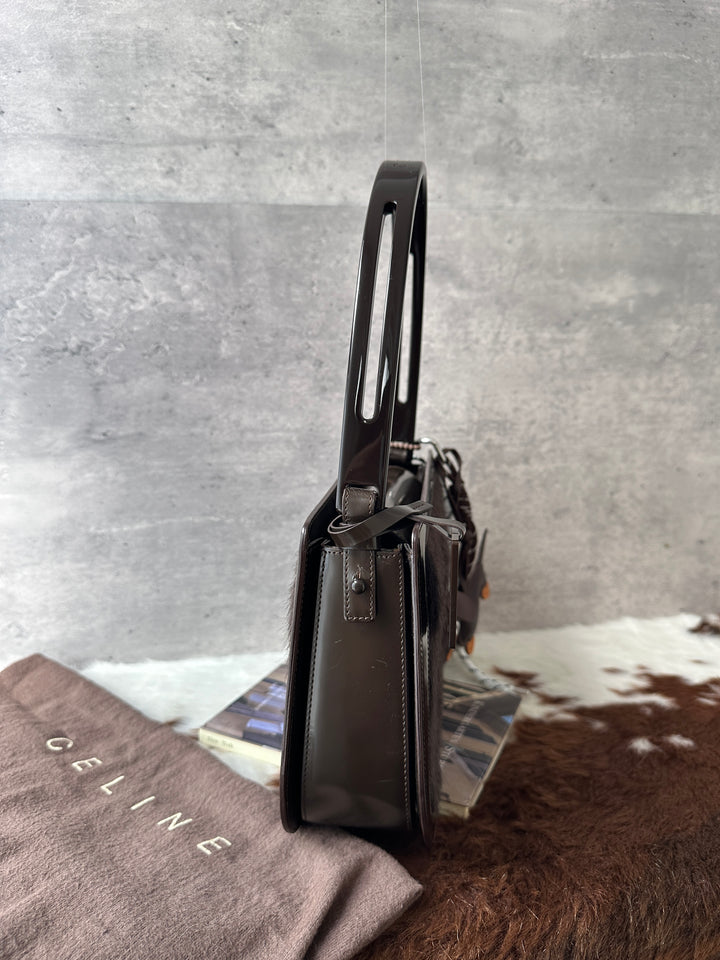 CELINE Vintage Pony Hair Hobo Bag 🤎｜Full Set × Logo Tag × Structured Vintage Shape