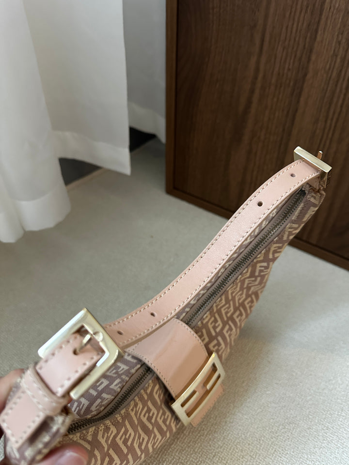 FENDI Zucca Half-Moon Hobo – Dusty Rose Monogram ✨🌹