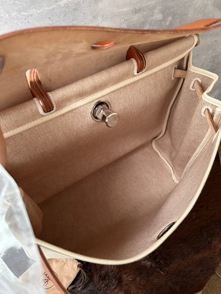 HERMÈS Herbag Canvas Shoulder Bag 🤎｜Full Set × Two Interchangeable Bodies × Laptop-Friendly Capacity
