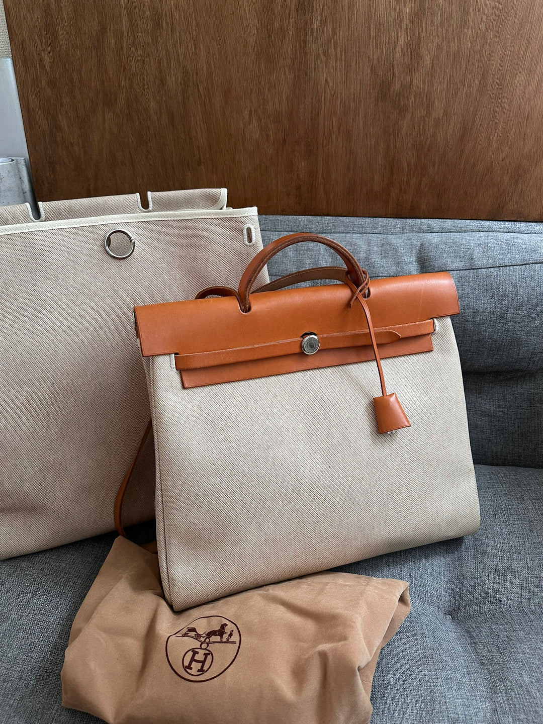 HERMÈS Herbag Canvas Shoulder Bag 🤎｜Full Set × Two Interchangeable Bodies × Laptop-Friendly Capacity