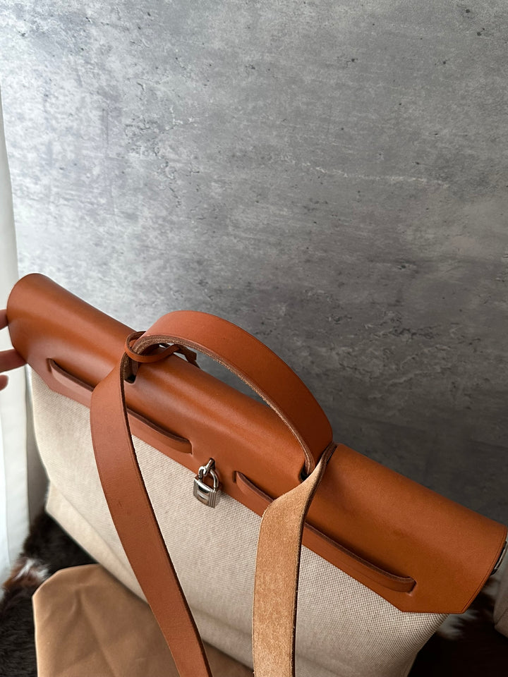 HERMÈS Herbag Canvas Shoulder Bag 🤎｜Full Set × Two Interchangeable Bodies × Laptop-Friendly Capacity
