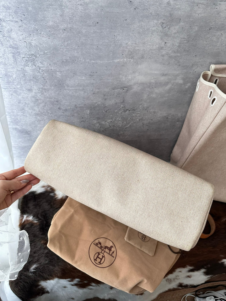 HERMÈS Herbag Canvas Shoulder Bag 🤎｜Full Set × Two Interchangeable Bodies × Laptop-Friendly Capacity