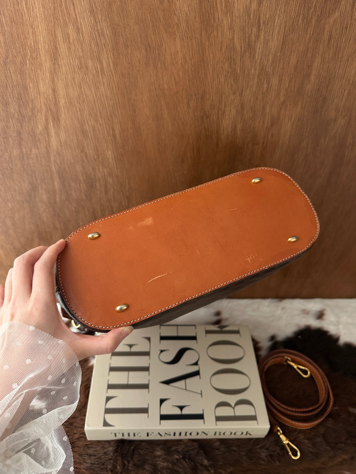 Celine Vintage Macadam Alma Boston Bag 🤎✨｜Iconic Macadam Canvas・Original Shoulder Strap・2-Way Styling