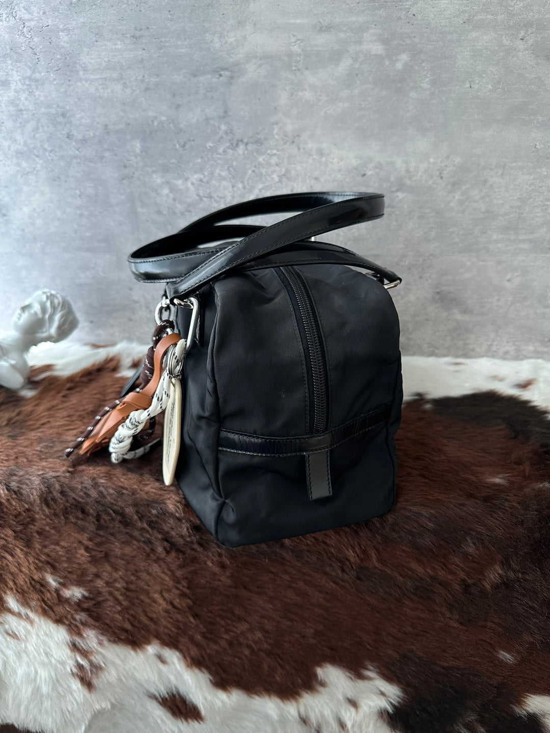 PRADA Small Boston Bag 😻🖤｜Glossy Logo Patch｜Lightweight Nylon｜Perfect Everyday Size